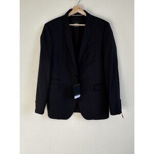 Strellson men's new Slim Fit blazer jacket , Men's size 48, plaid in navy